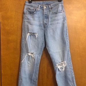 Levi's 501Button Fly High Rise Denim Jeans Size 27W 30L